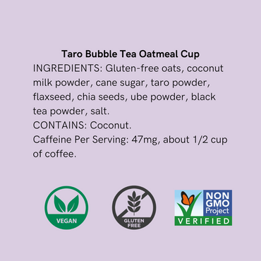 Taro Bubble Tea Oatmeal Cups