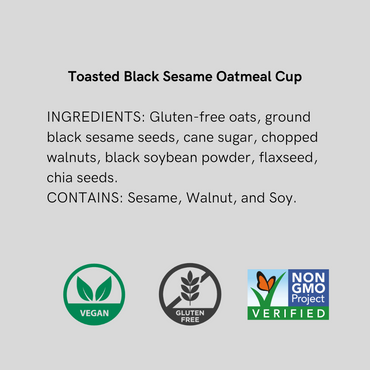 Toasted Black Sesame Oatmeal Cups