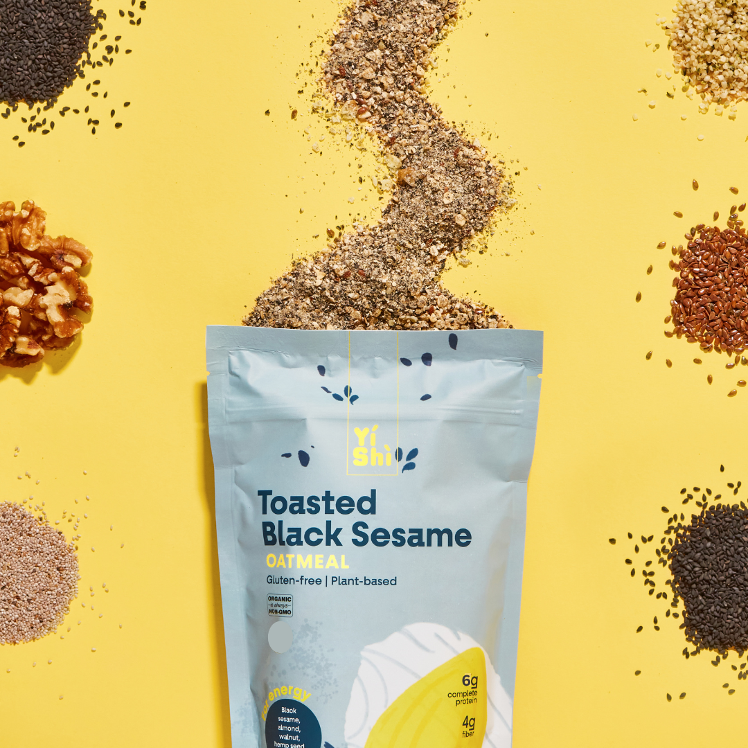 Toasted Black Sesame 6-Serving Oatmeal Pouch – Yishi Foods