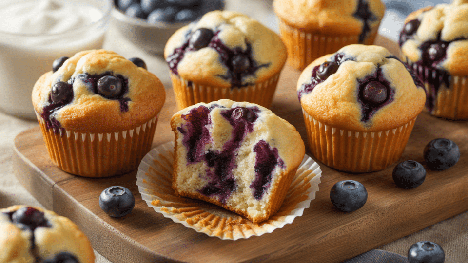 blueberry greek yogurt muffins