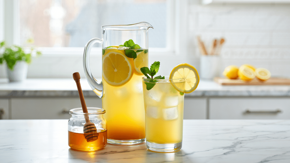 honey lemon iced green tea