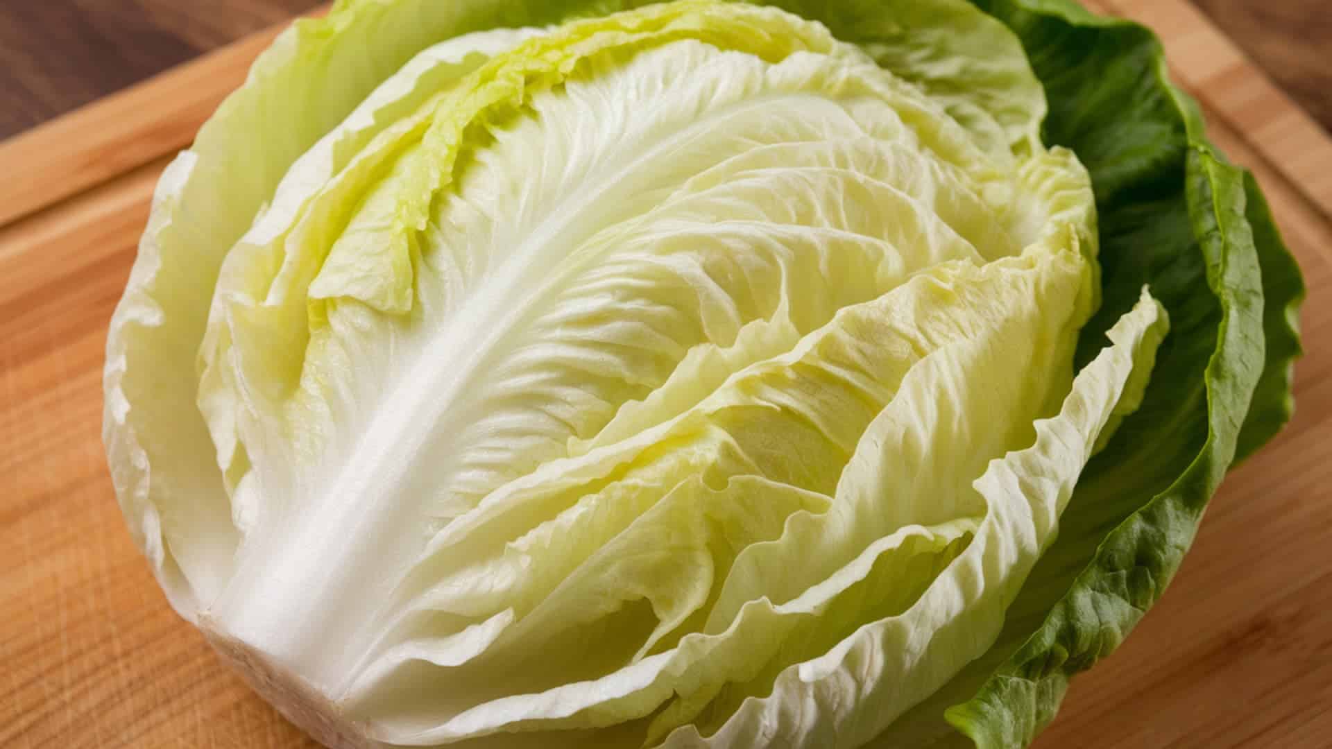 iceberg lettuce crisp leaves fresh green low calorie vegetable close up natural texture