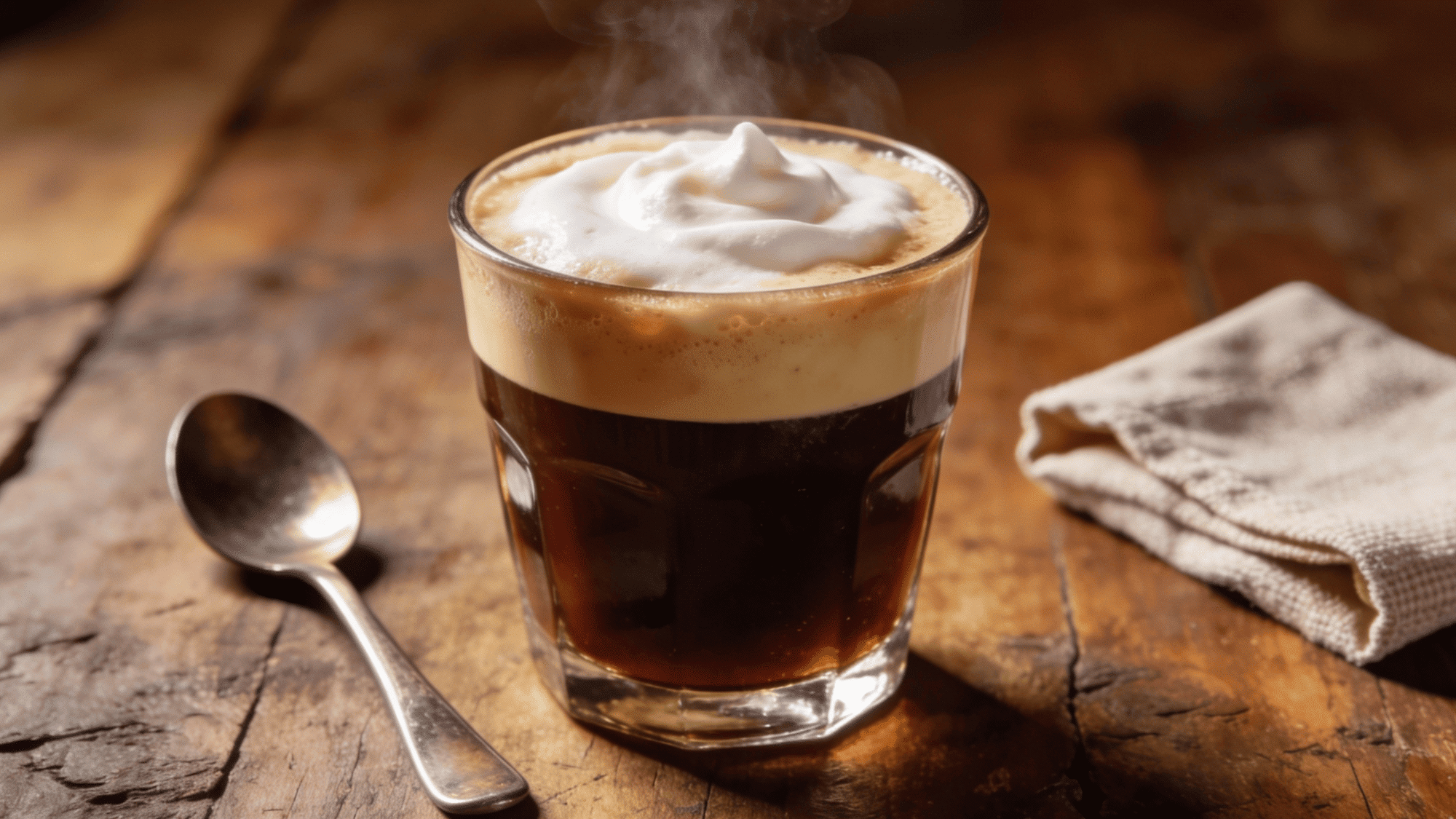 irish coffee hot frothy