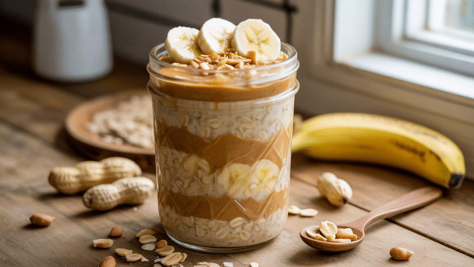peanut butter banana overnight oats