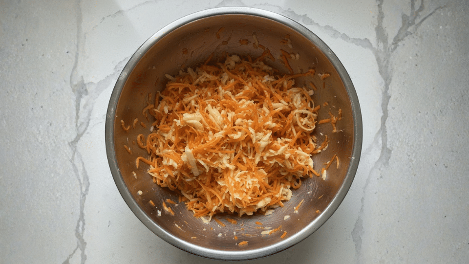 step grate the vegetables and fruit