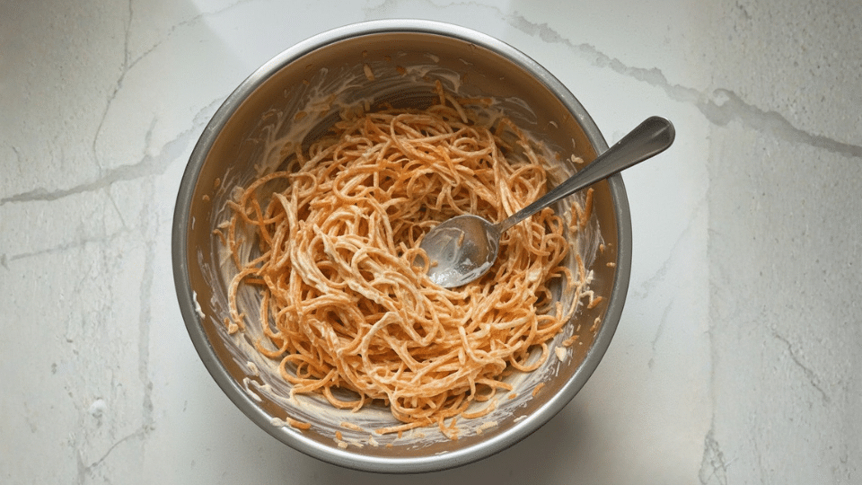 step mix in the dressing ingredients