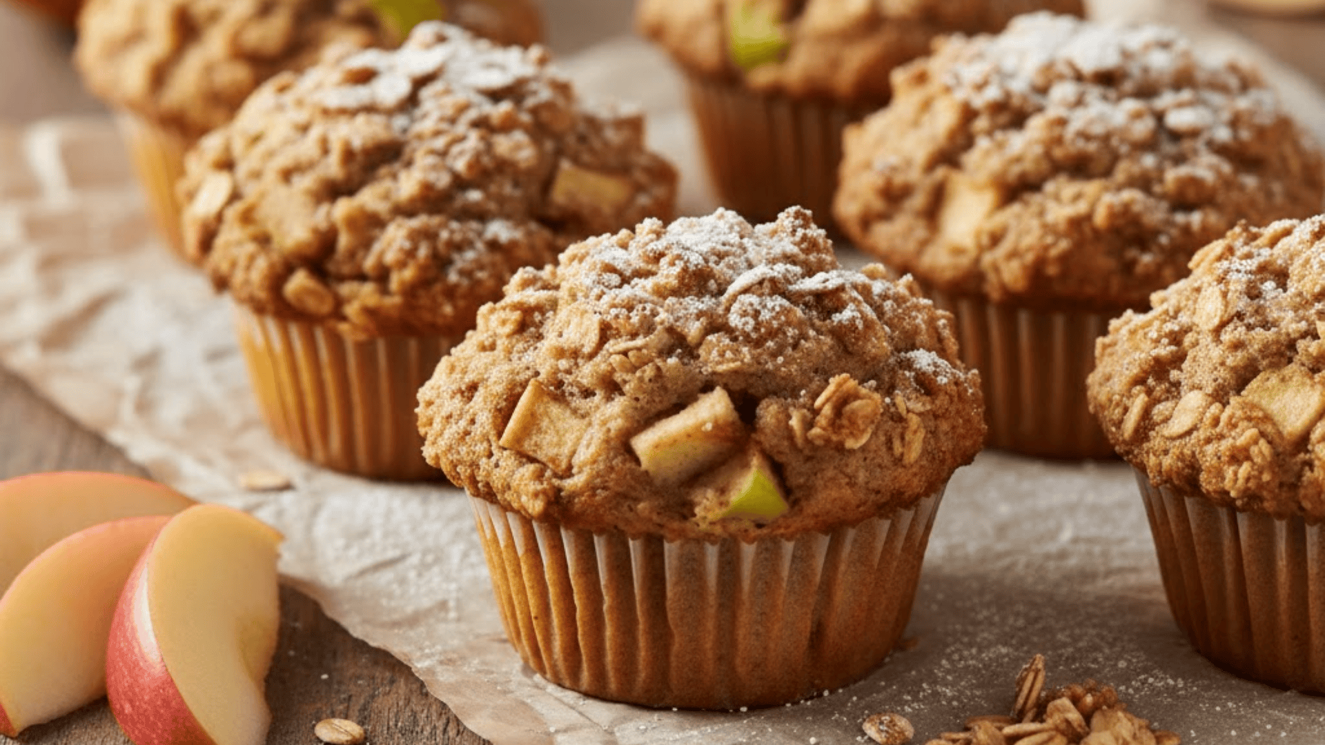 apple crumble protein muffins vegan