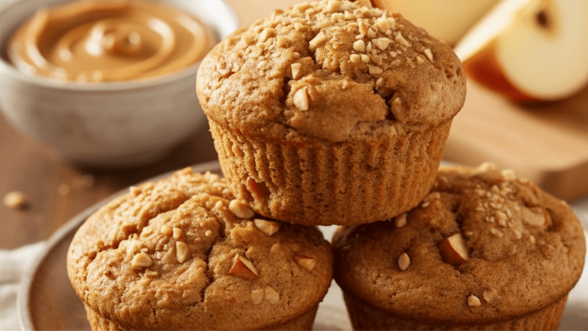 apple peanut protein muffins