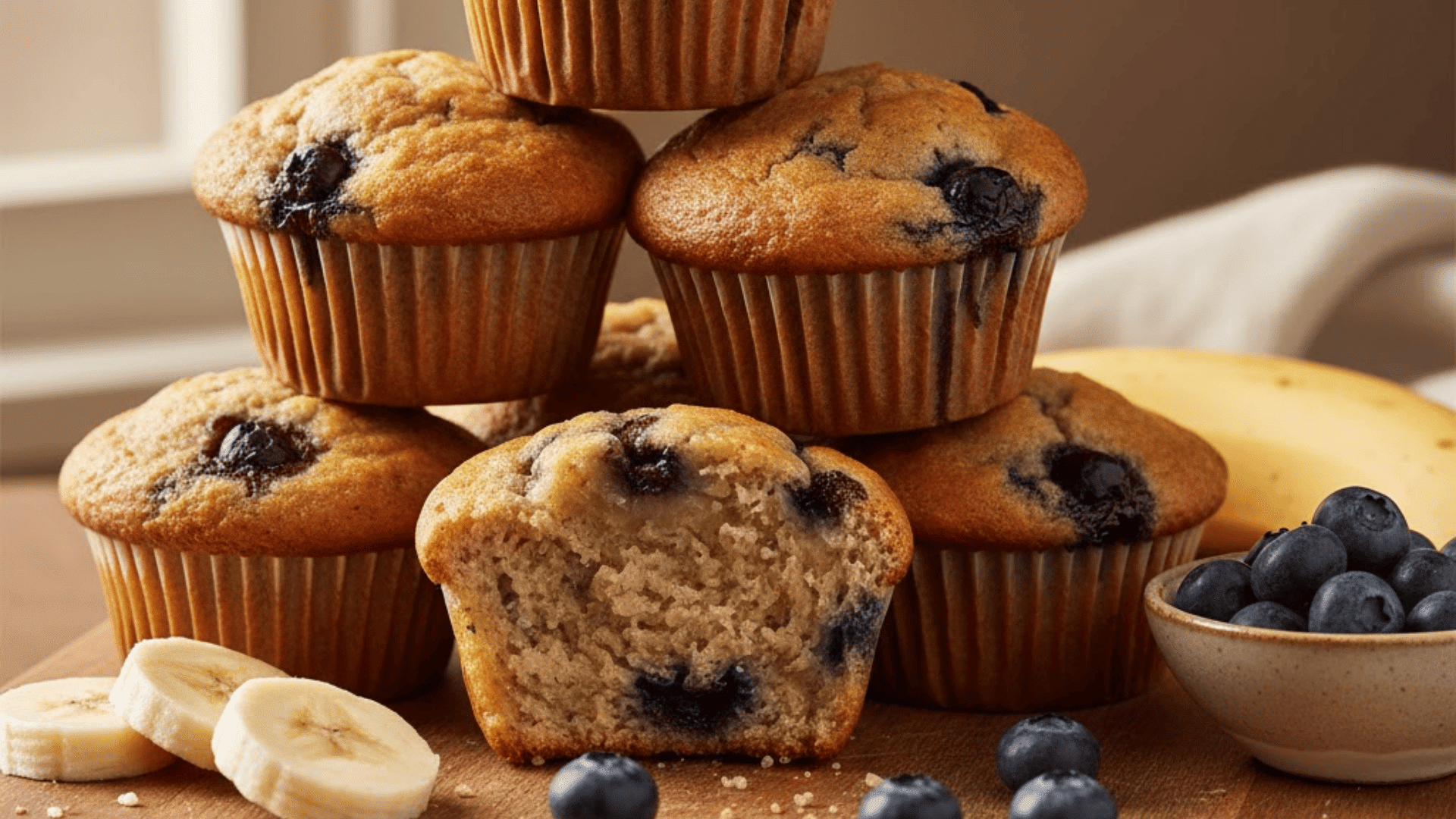 banana blueberry protein muffins
