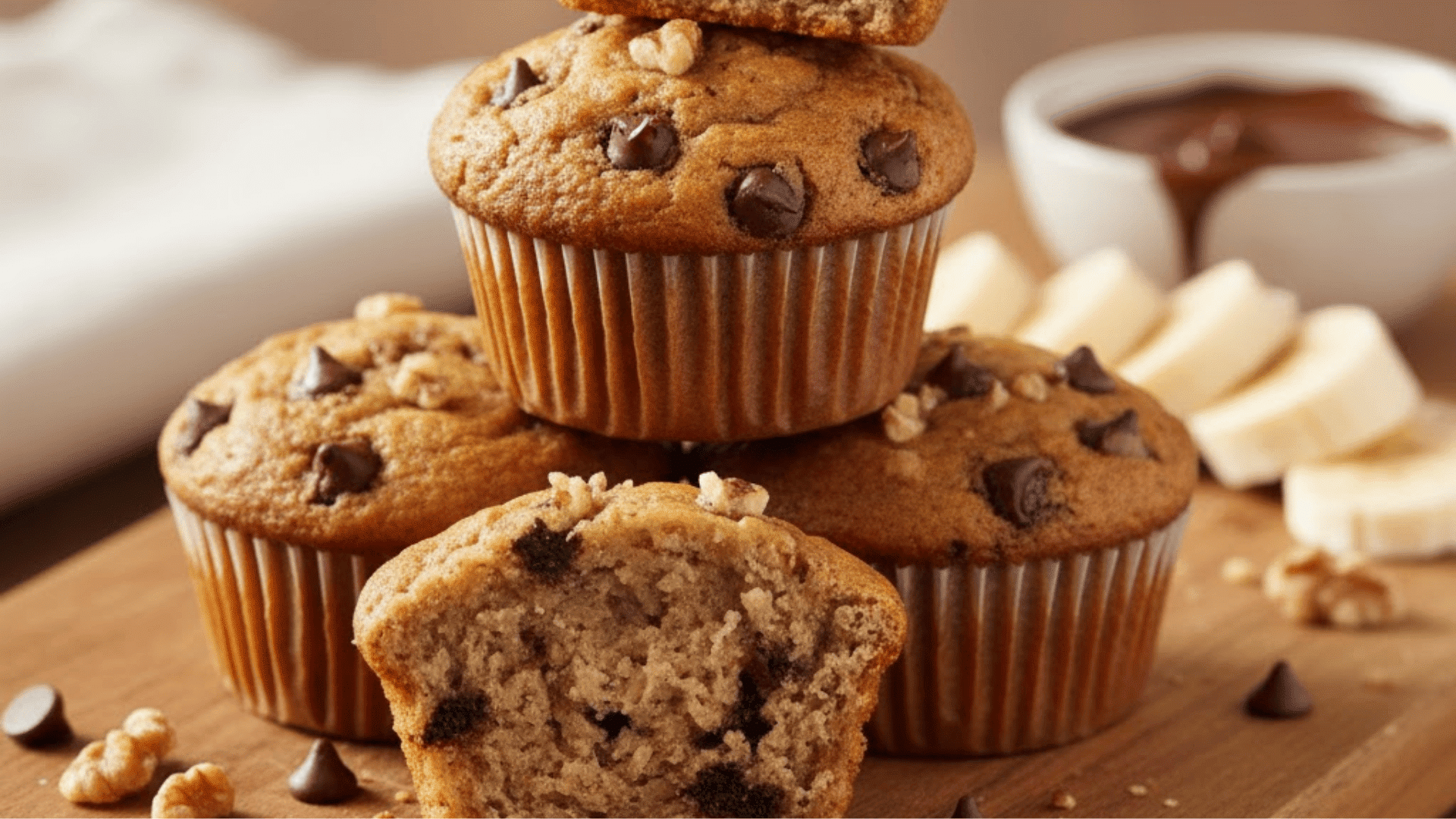 banana chocolate chip protein muffins