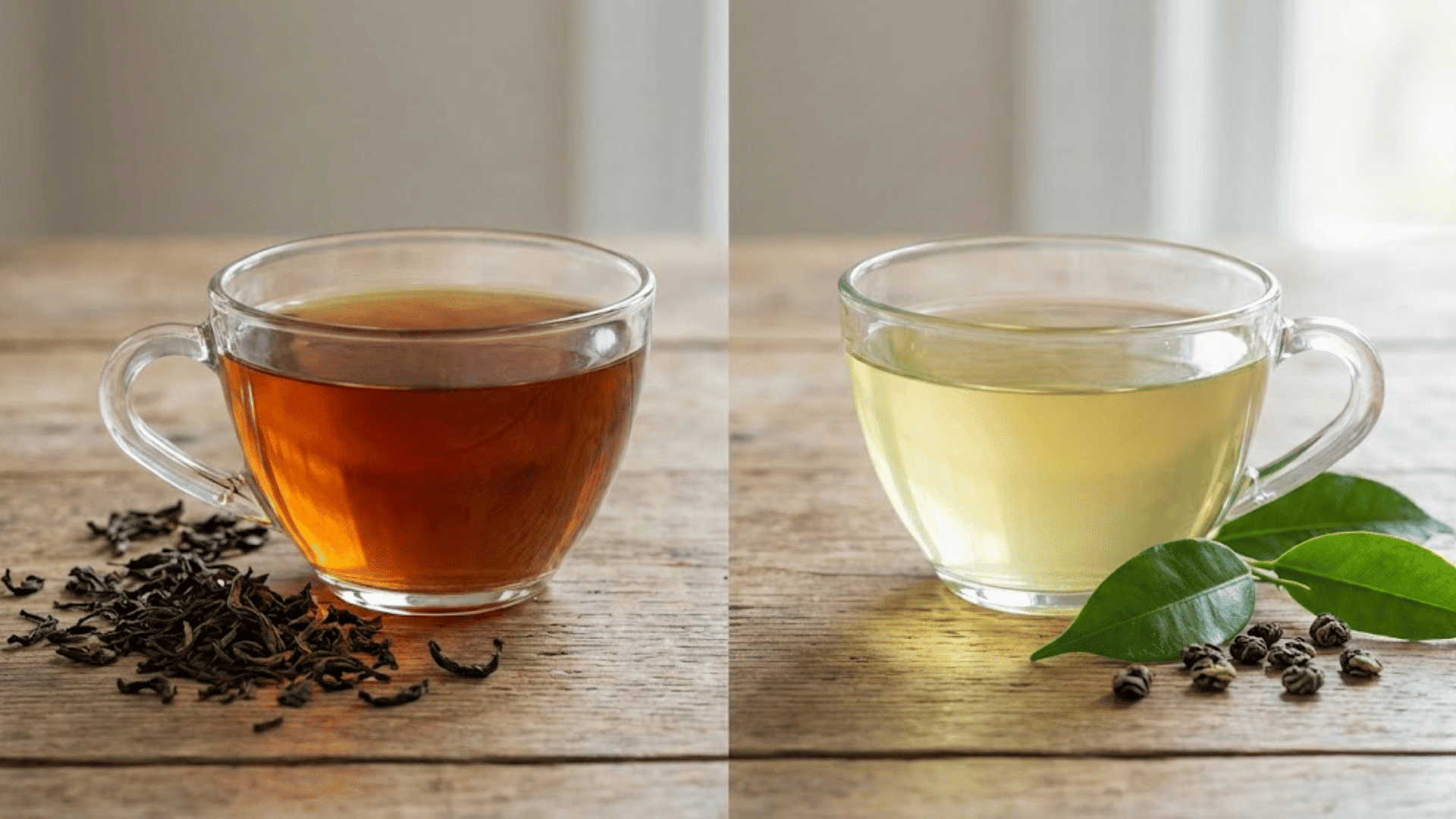 black tea vs green tea side by side comparison