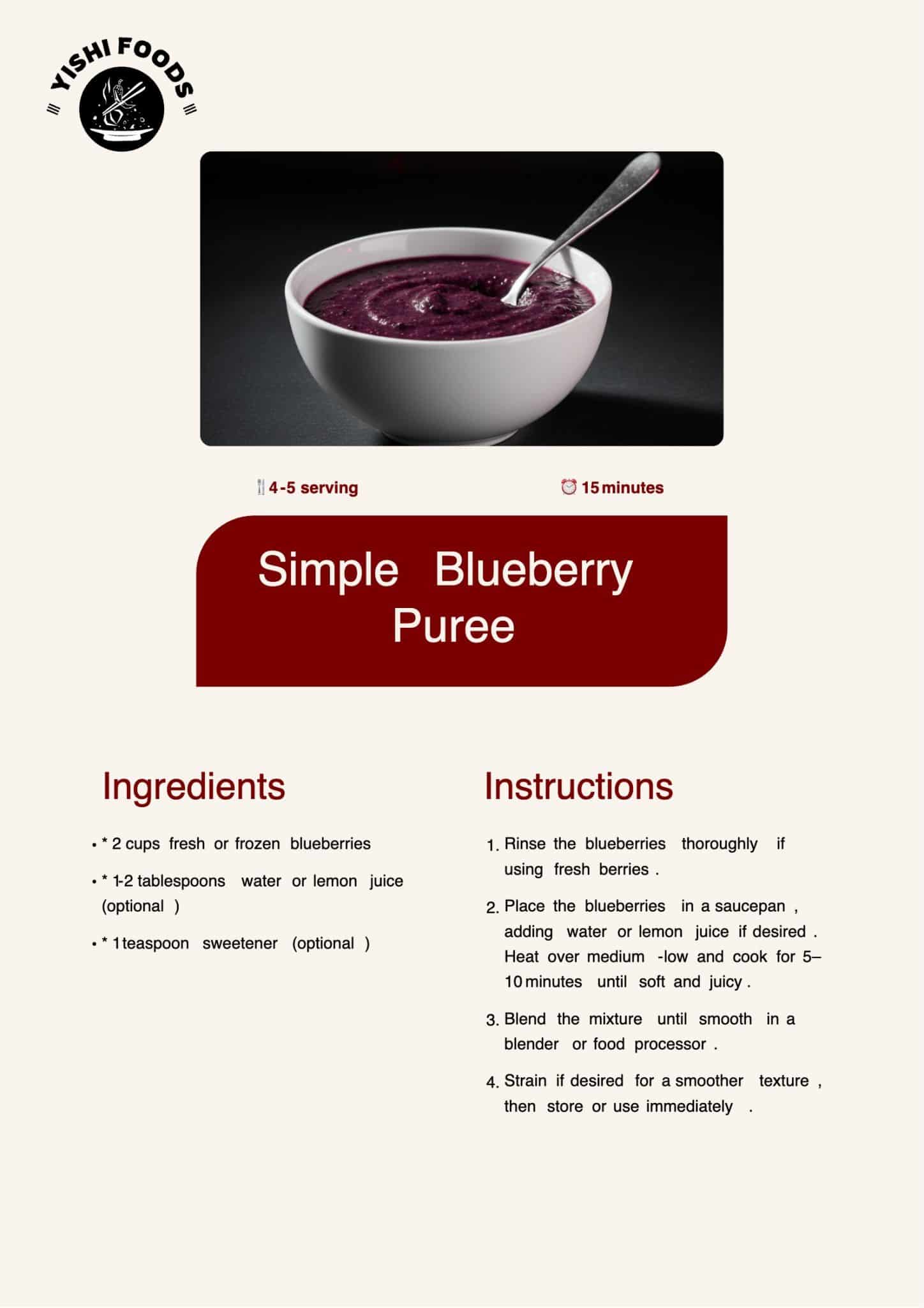 bluberry puree recipe
