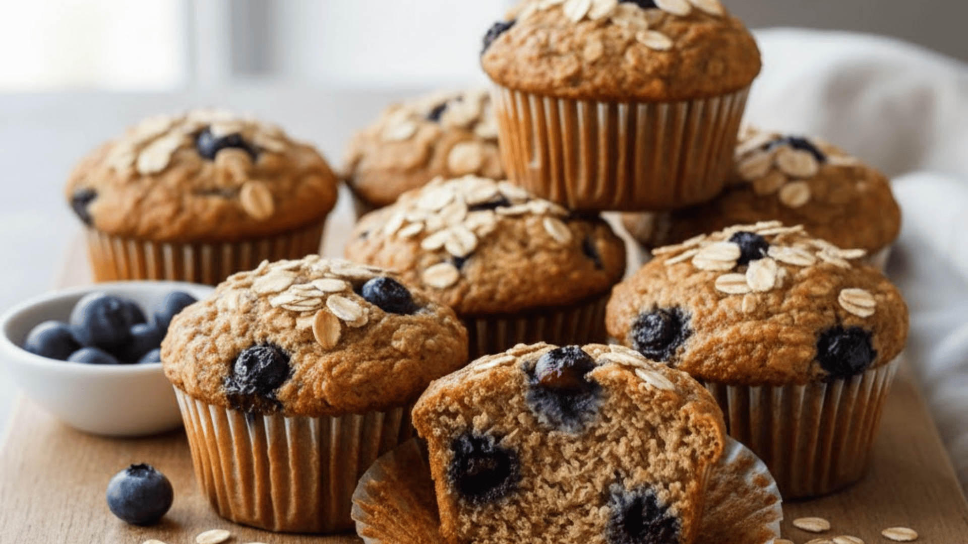 blueberry protein oatmeal muffins