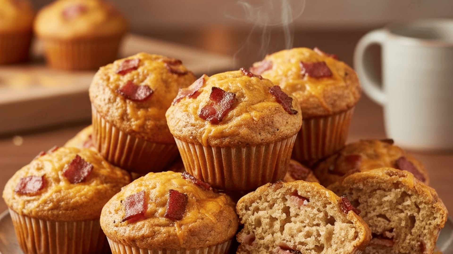 cottage cheese breakfast muffins with bacon