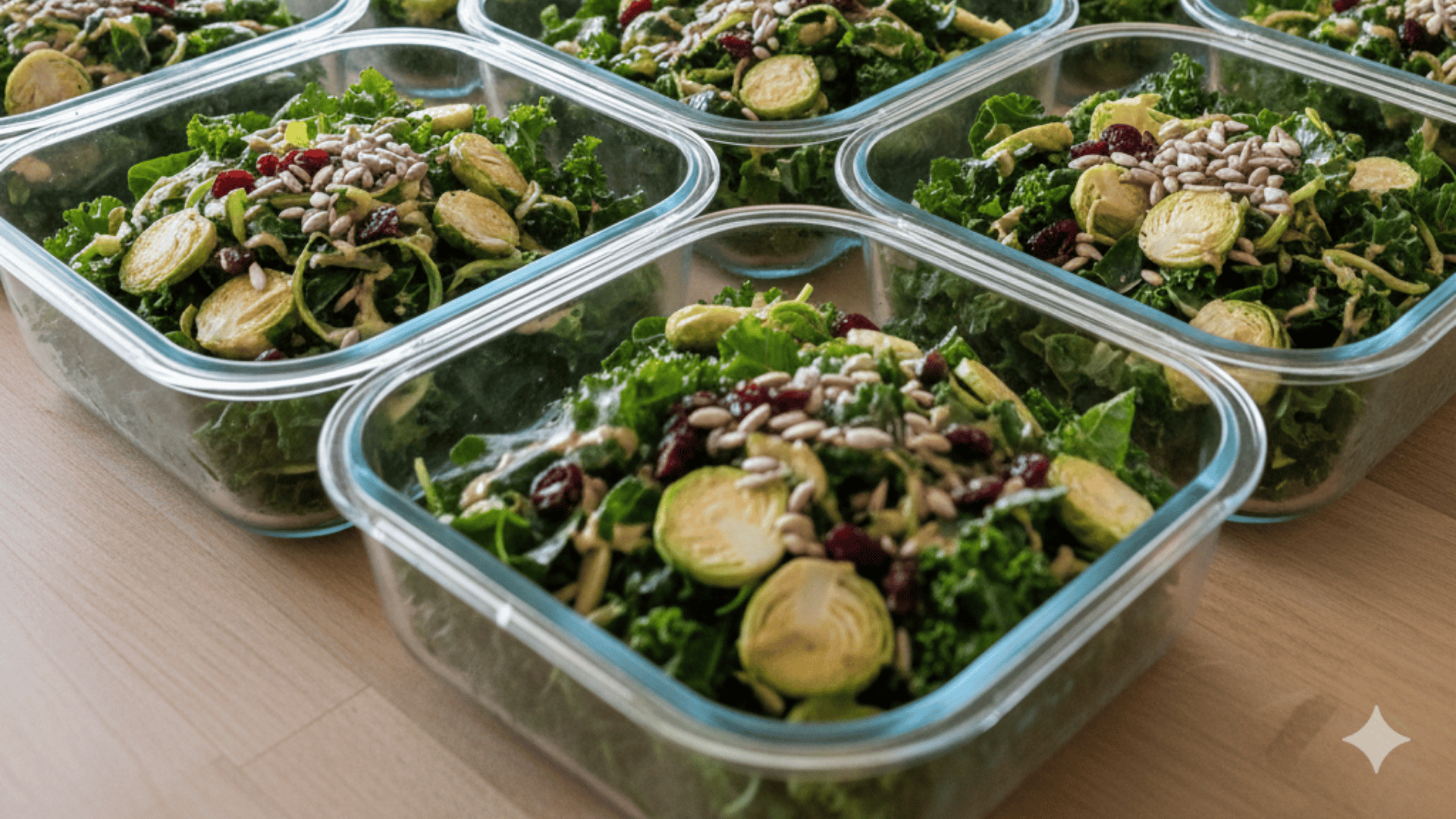 kale brussels meal prep salad