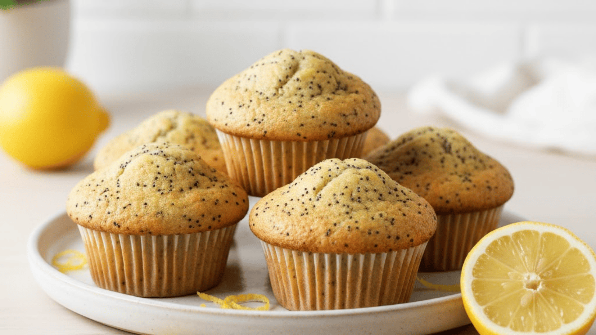 lemon poppyseed collagen protein muffins
