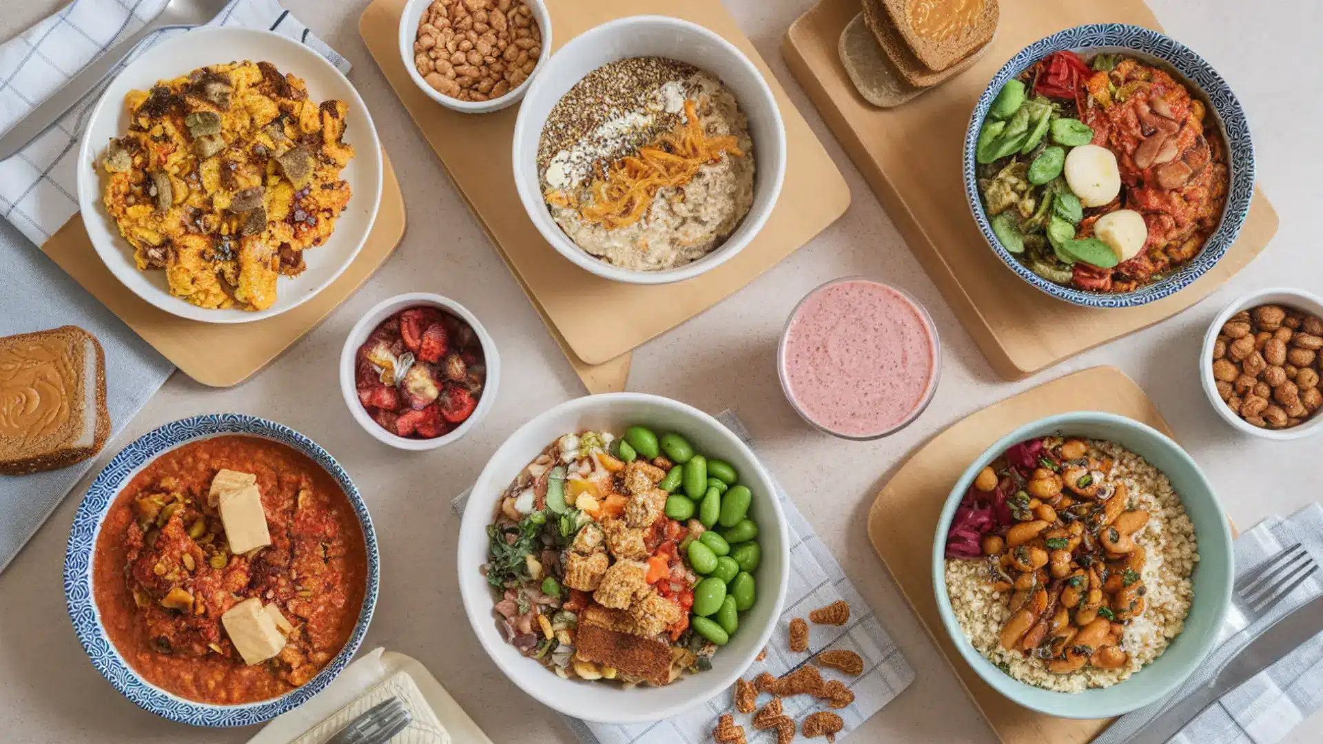 plant based protein meal plan combining tofu legumes grains seeds and shakes to achieve 150 grams daily protein intake efficiently