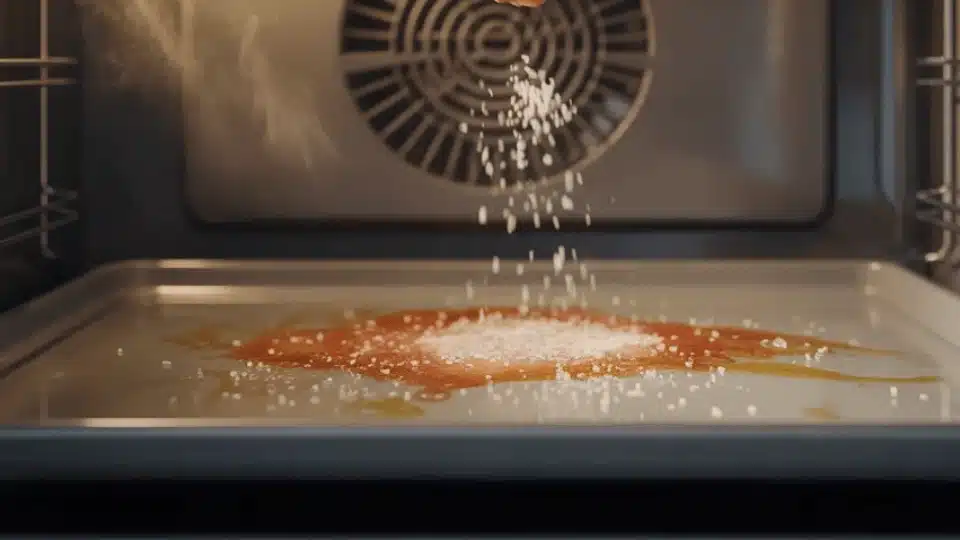 a person with a soft sponge scrubbing inside of the pan