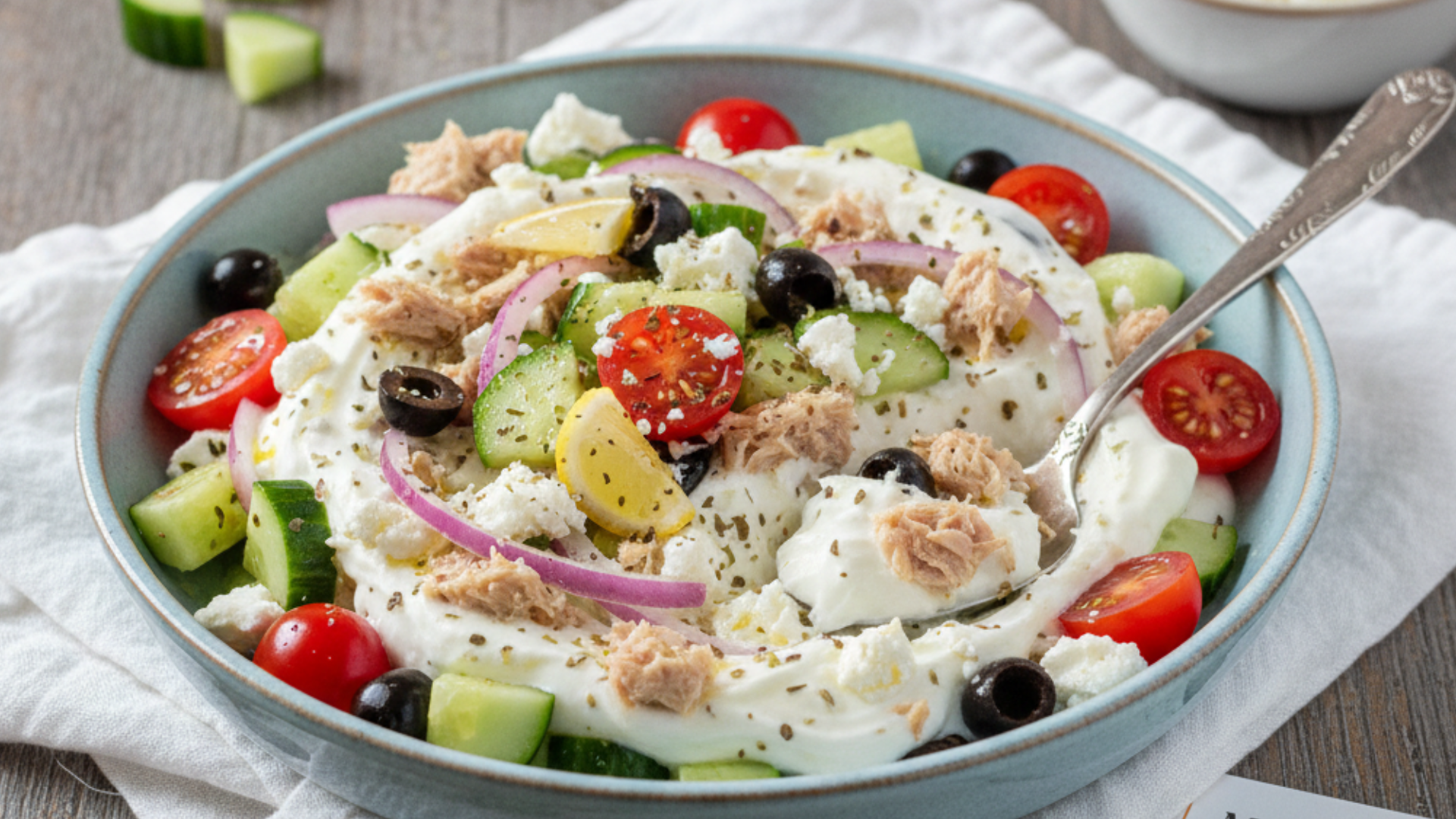 mediterrean tuna greek yogurt salad