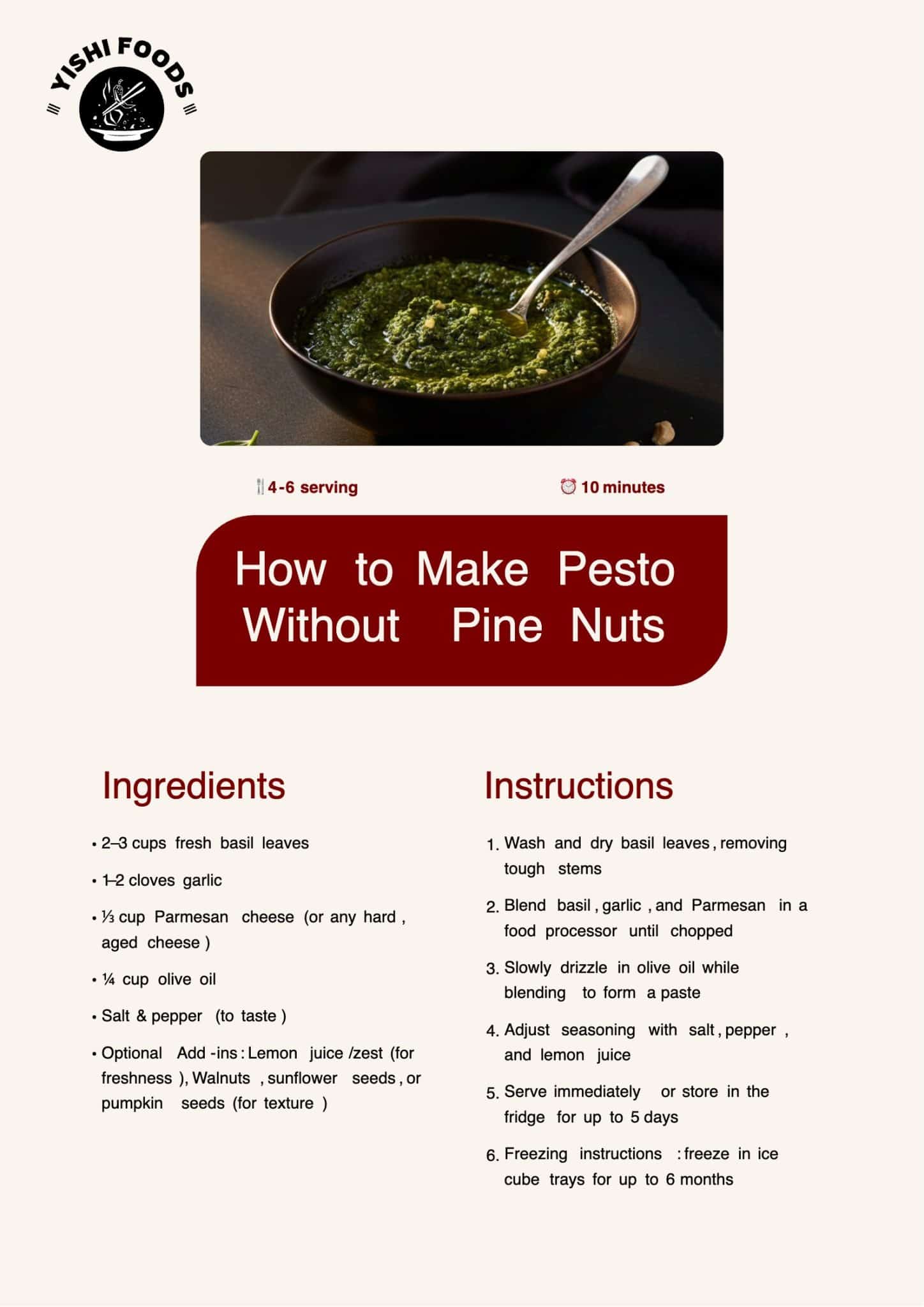 pine nuts recipe card