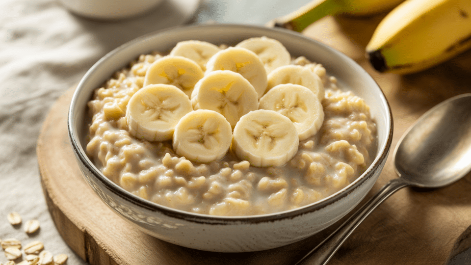 plain oatmeal with banana