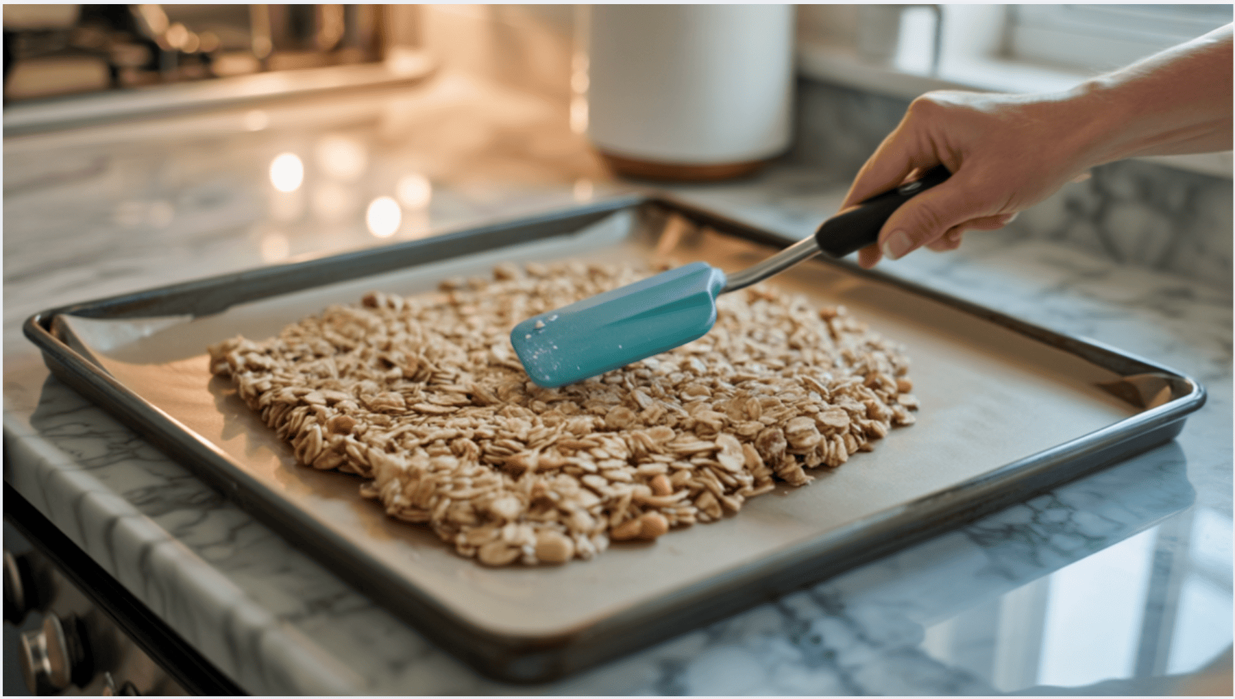 step 4 spread mixture onto the baking sheet