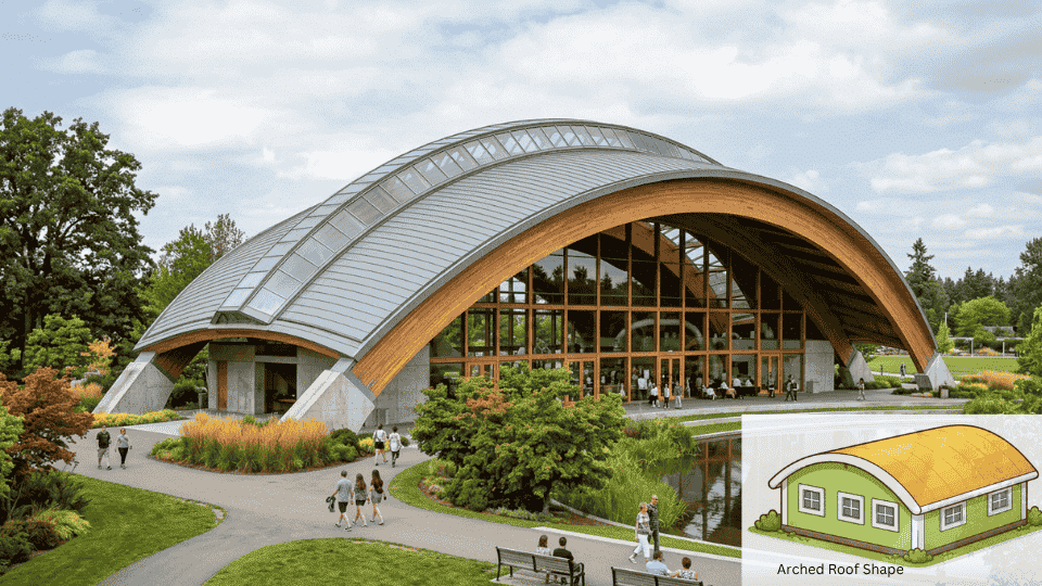 a high quality picture of a arched roof shape visiting place in light brown color