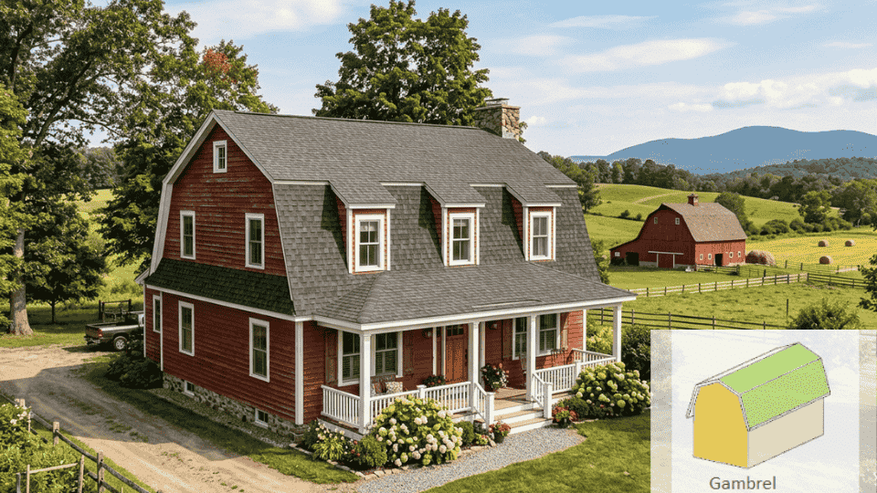 an eye level shoot of the house in a very beauty place with one other house and view in it