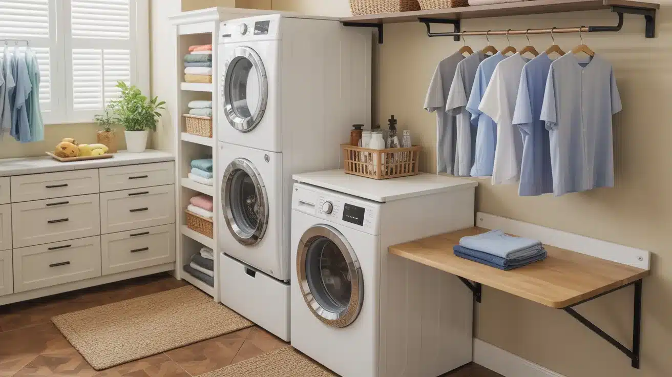 work surfaces give you extra space when you need it and stay out of the way when you don’t