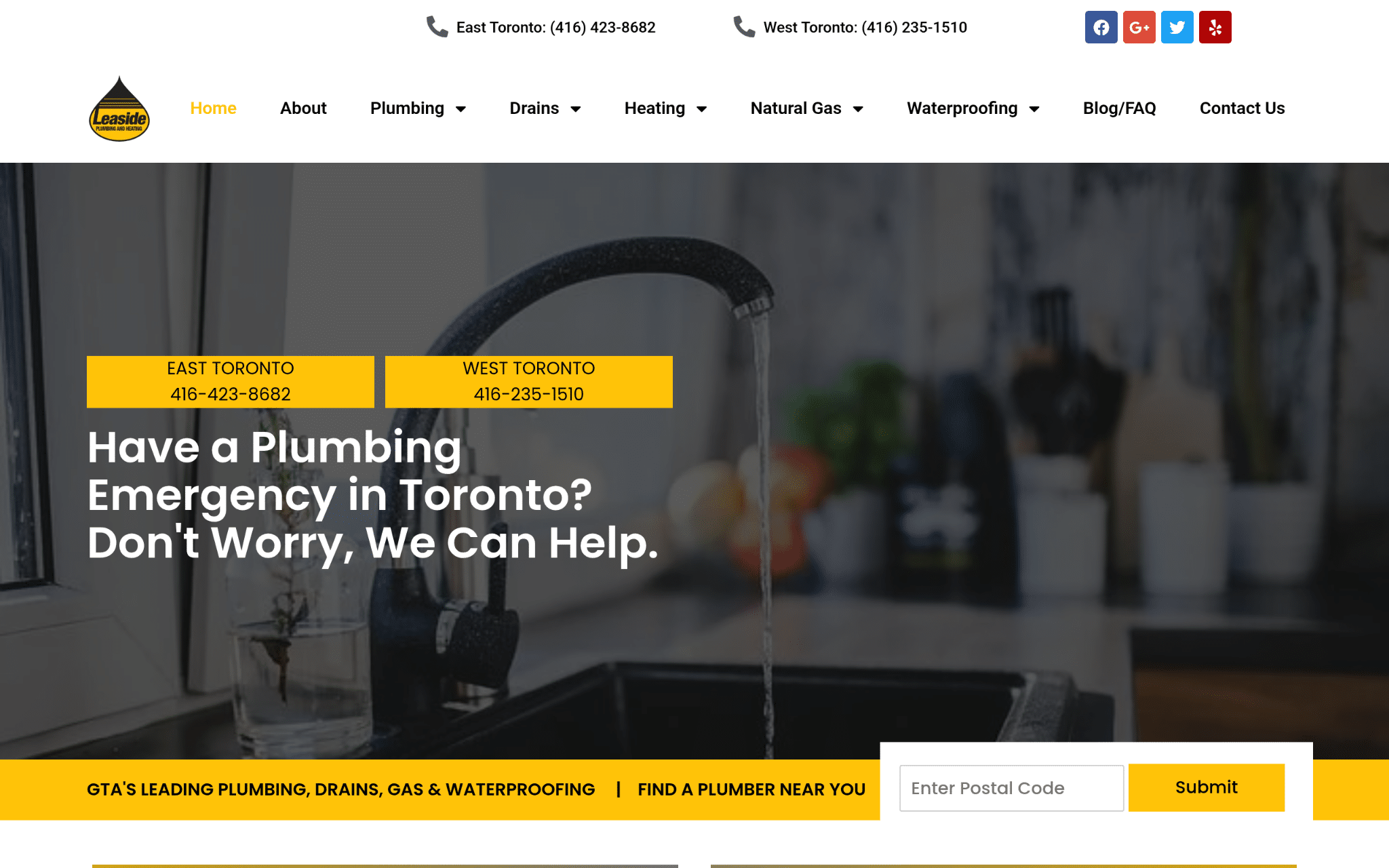 Leaside Plumbing Screenshot