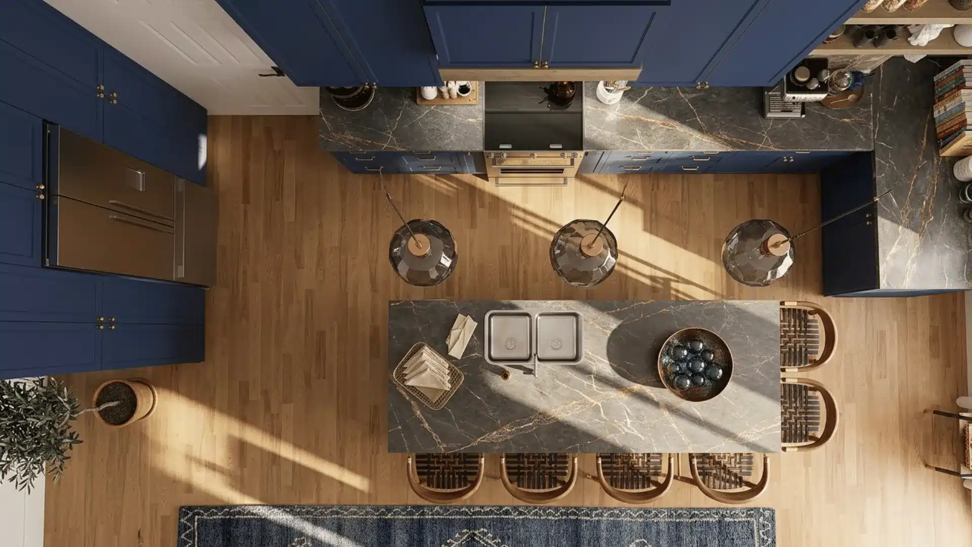 a high quality picture of a kitchen top shoot giving an complete over view
