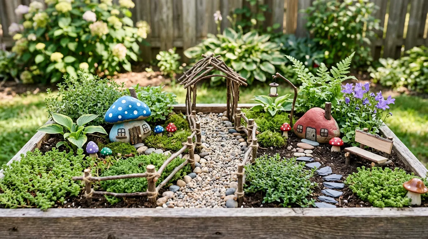 budget outdoor fairy garden