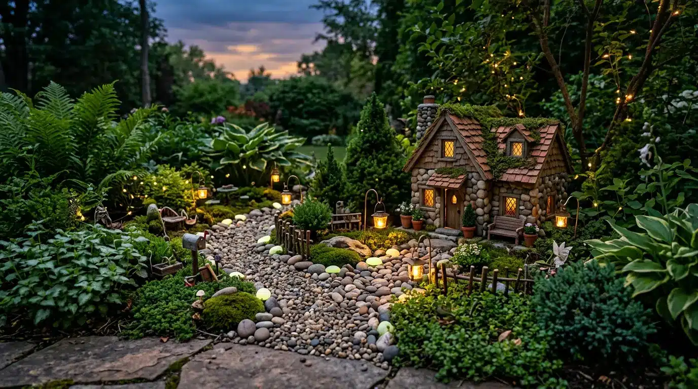 glowing night fairy garden