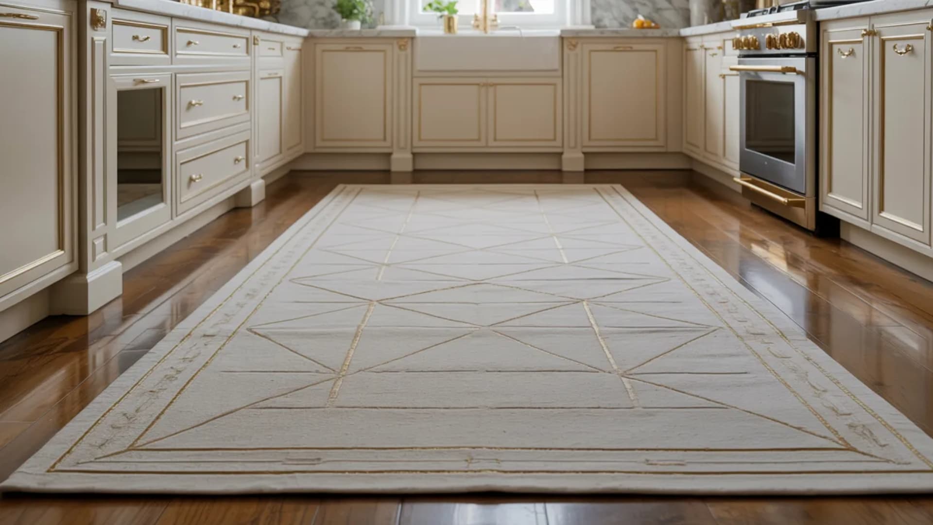 gold-accented rug to your kitchen for both comfort and style kitchen rugs with subtle gold trims or geometric gold patterns can pull the overall design together