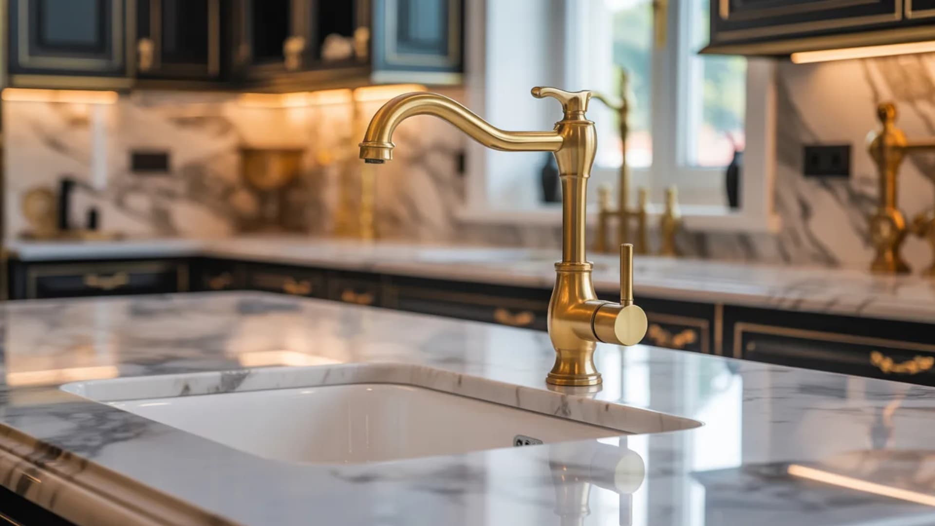 gold sink faucet is a bold yet elegant choice that brings a touch of luxury to your kitchen
