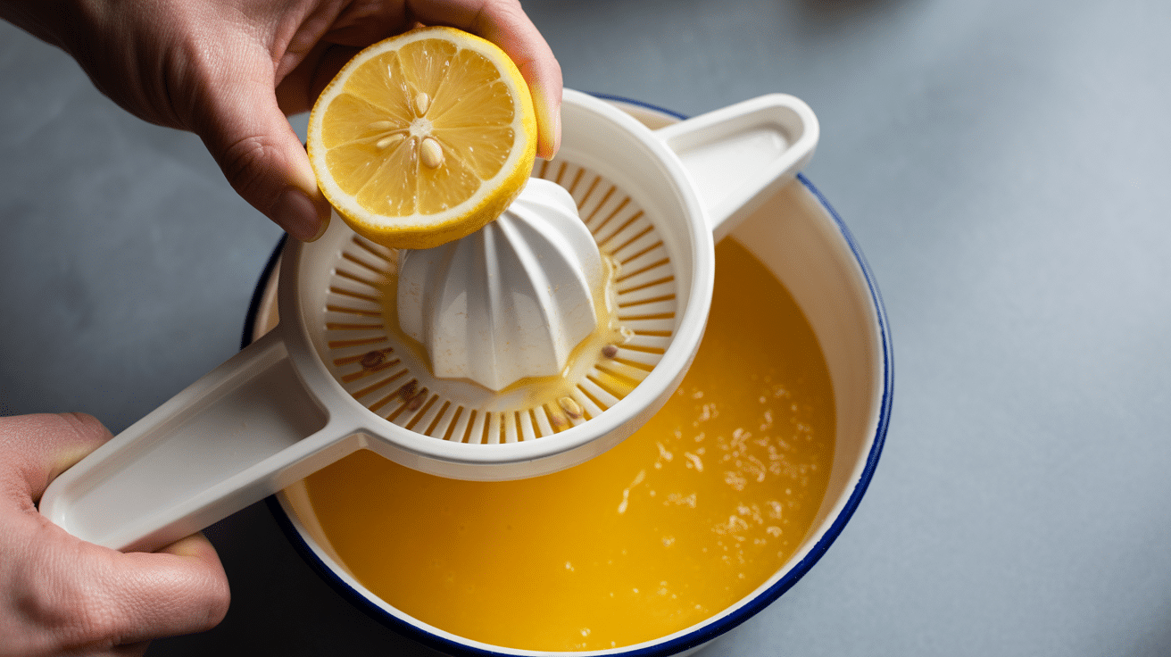 Juice-the-orange-and-lemon-using-a-hand -uicer