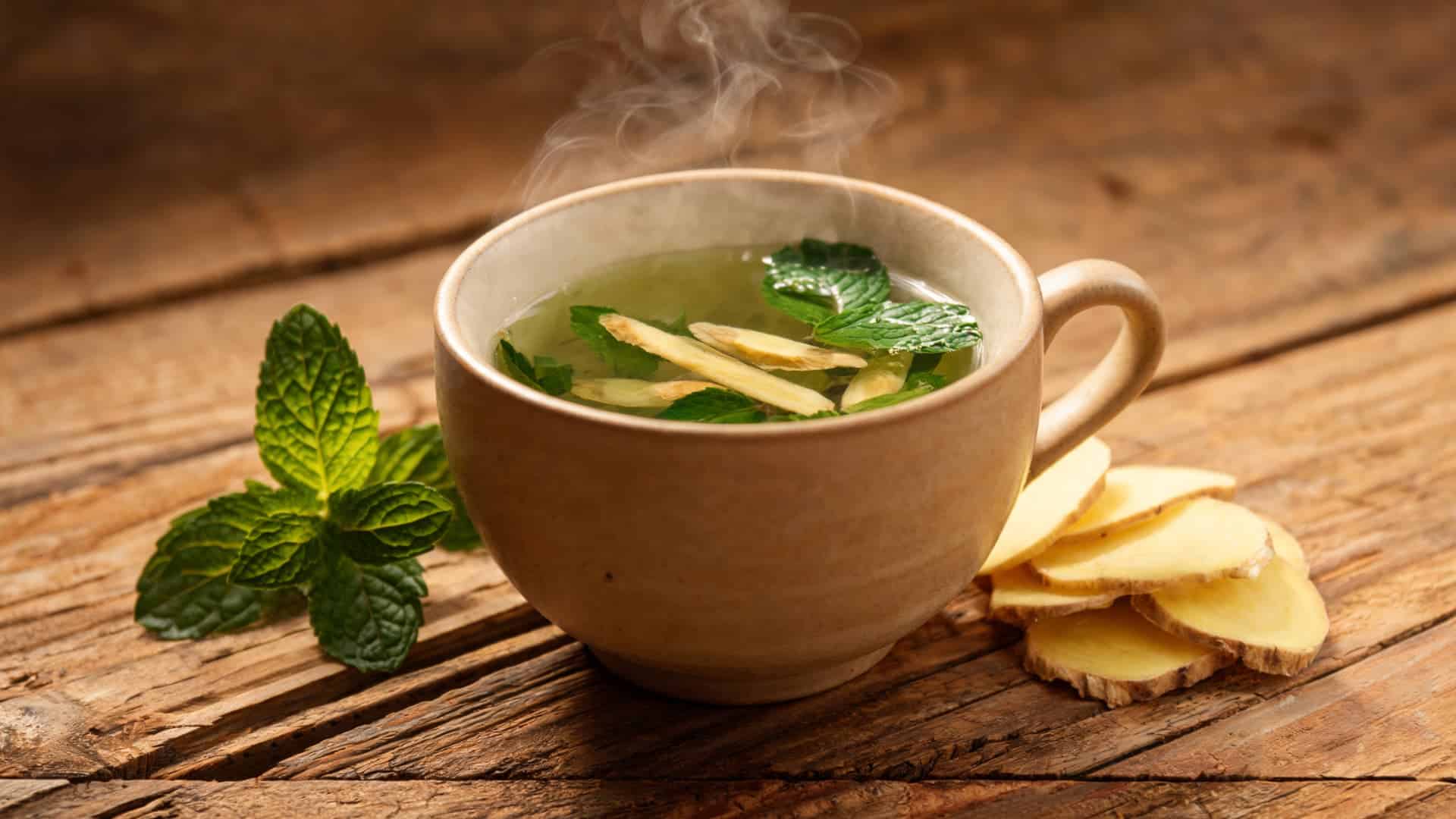 mint and ginger green tea for soothing warmth cooling freshness and balanced flavor