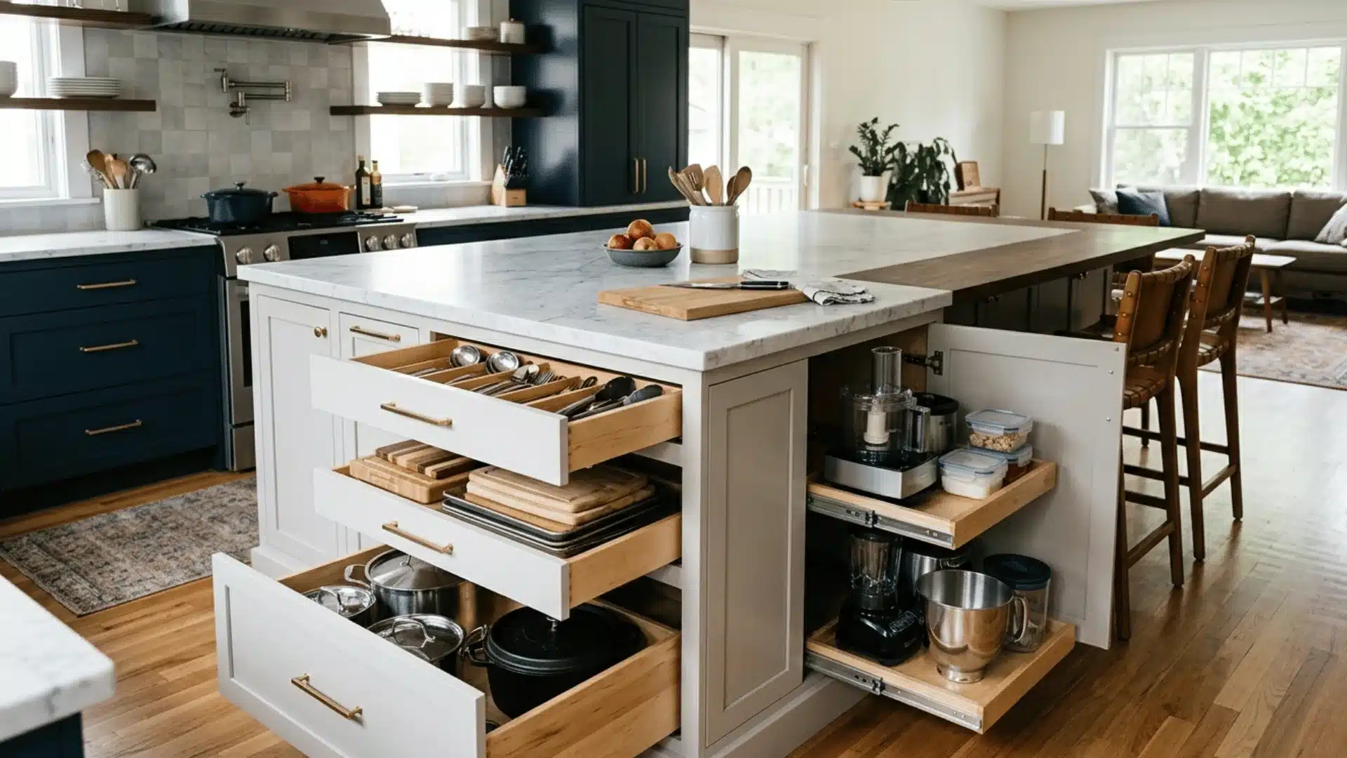 pull-out shelves keep everyday clutter completely out of sight high quality picture