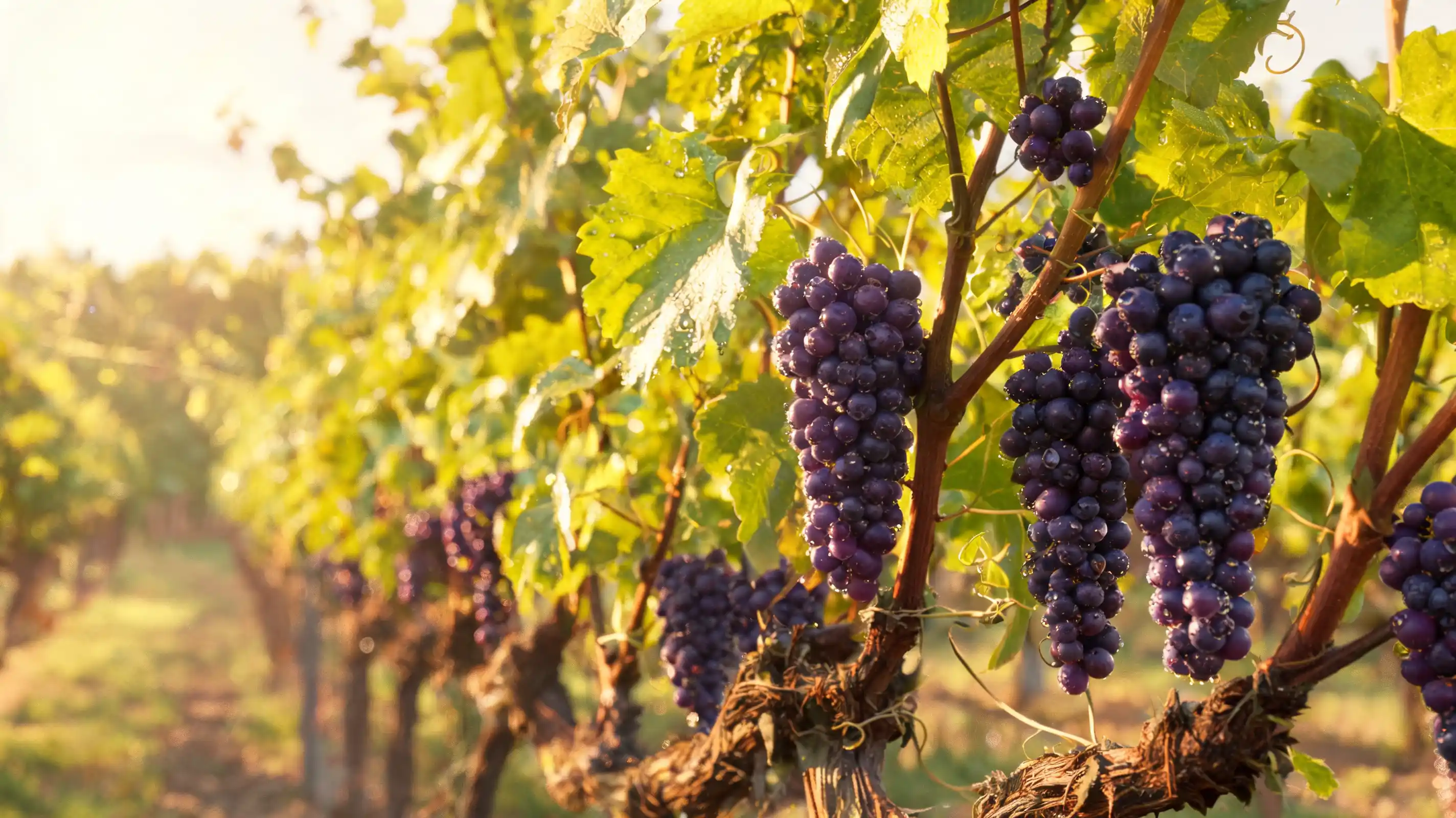 purple grapes hanging on a vine