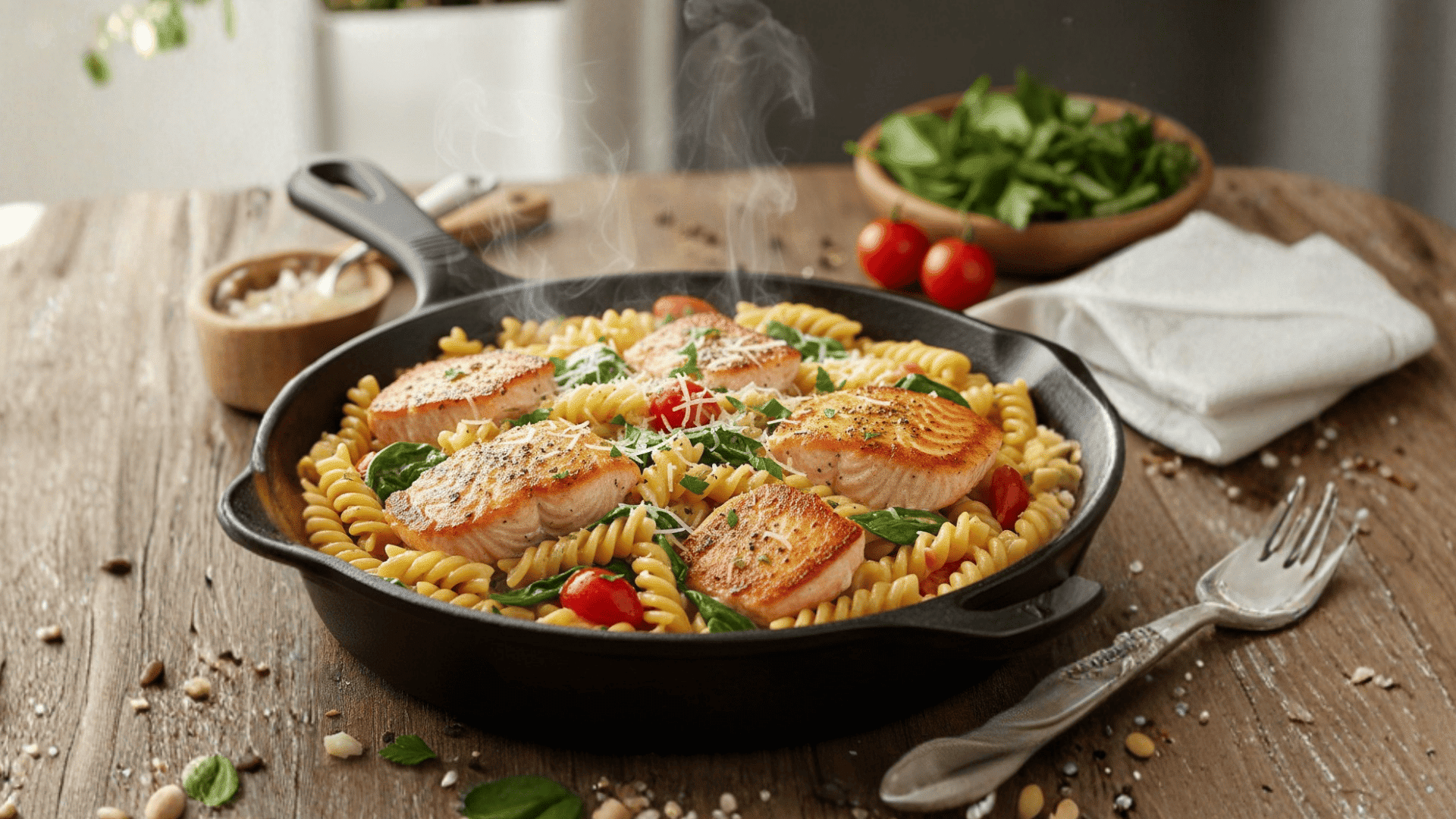 salmon-pasta-skillet-recipe