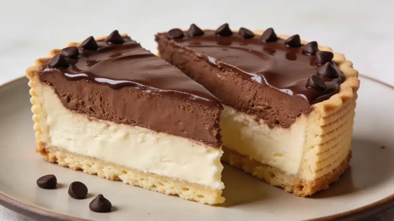 mini chocolate mousse cheesecake with cookie crust