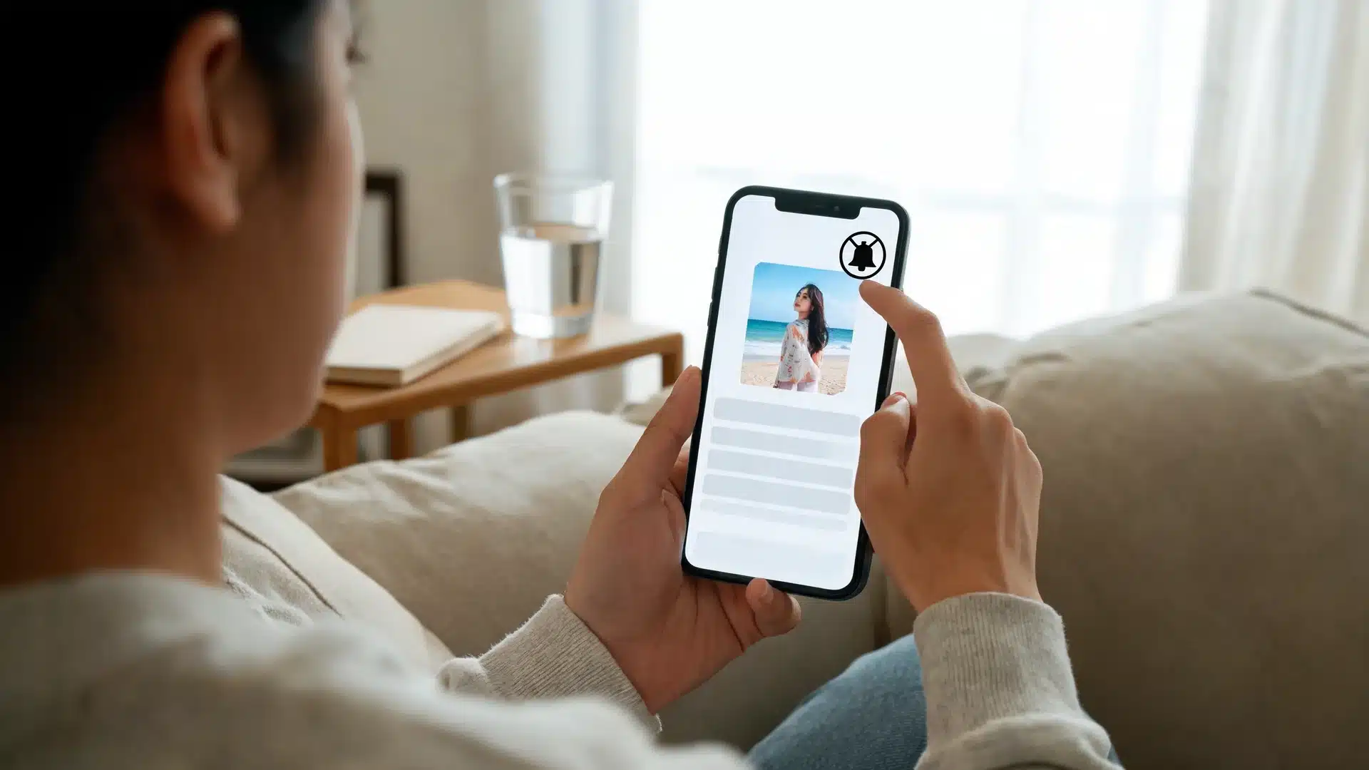 person muting a social media trigger showing how to work on yourself by reducing comparison online