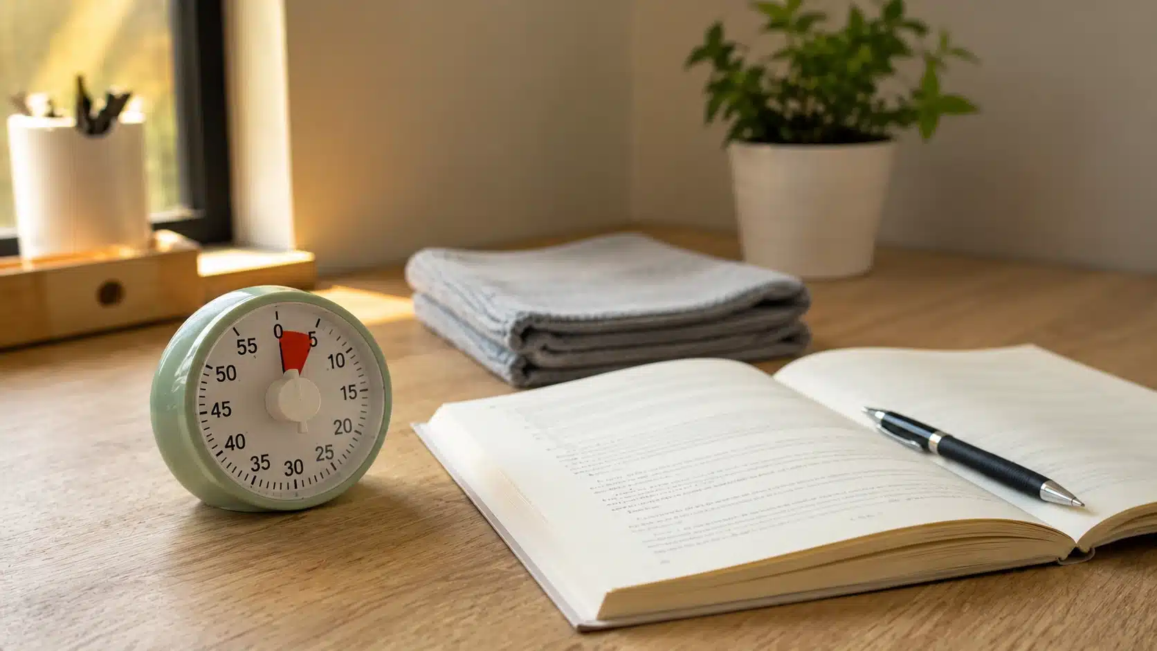 small timer and simple task showing a five minute start for how to work on yourself