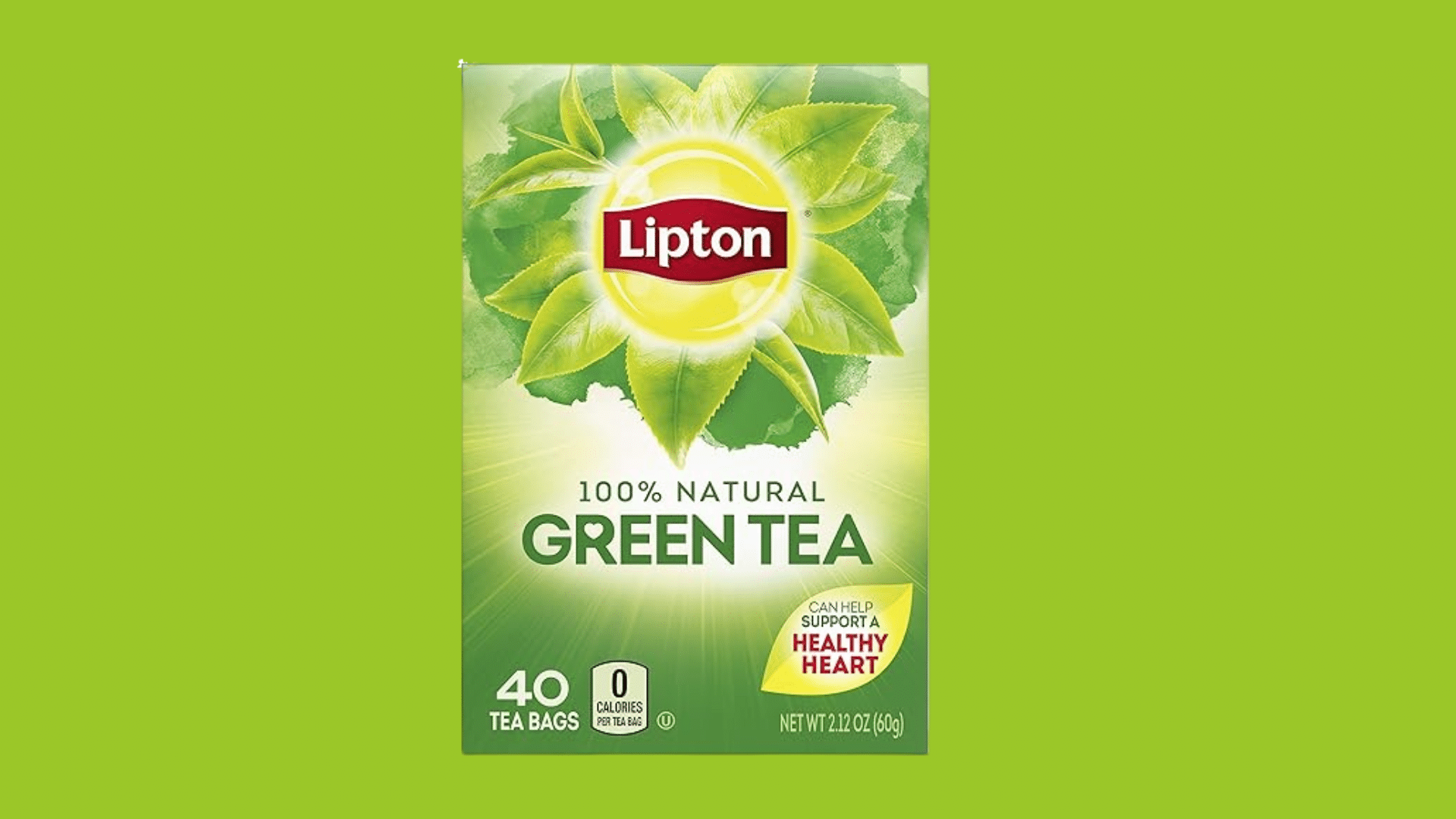 box of lipton natural green tea showing the branded green tea box packaging for everyday use
