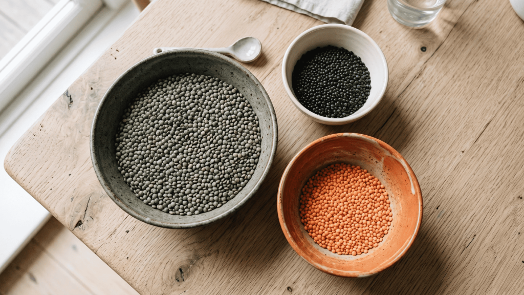 lentils in a bowl with low carb foods showing whether lentils fit a keto friendly eating plan