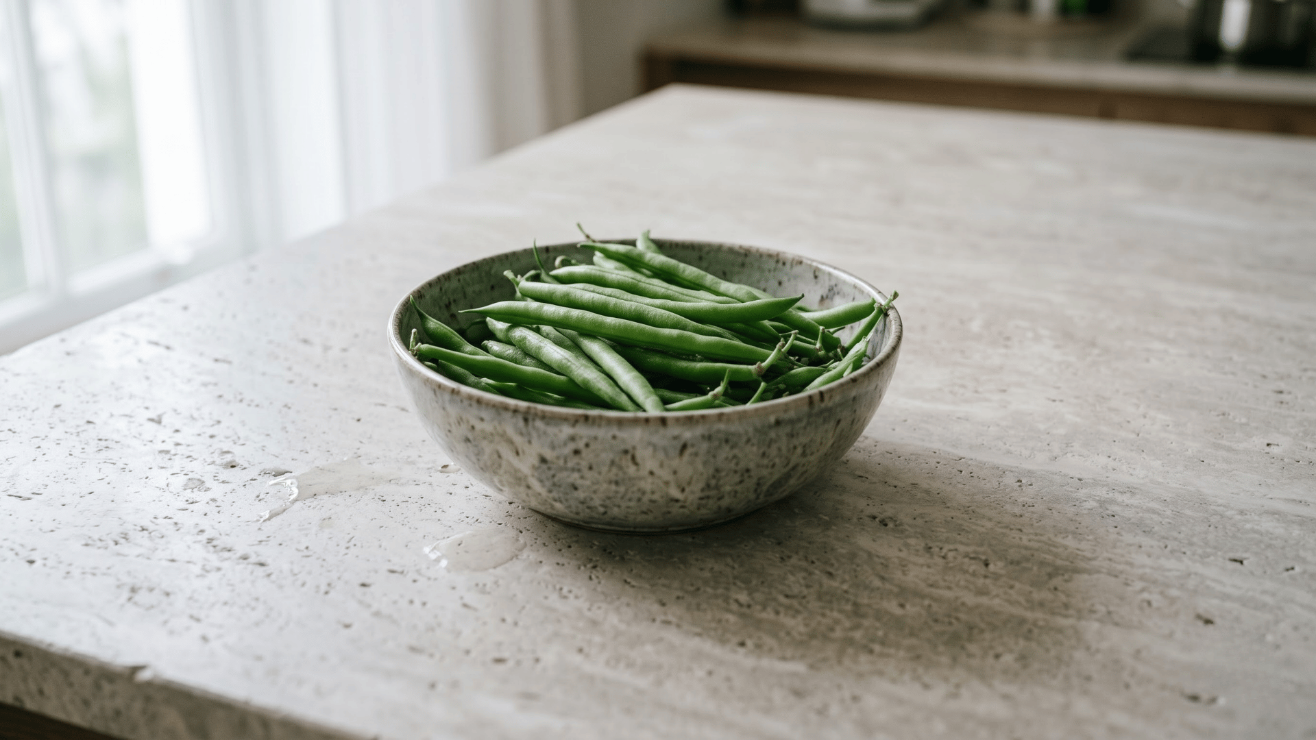 fresh green beans served as a simple lower carb vegetable side for balanced keto friendly meals