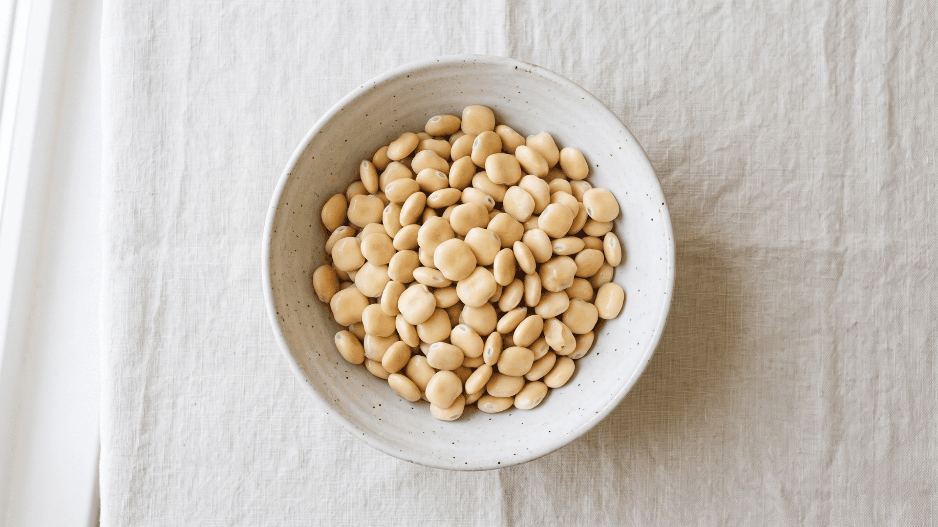 lupini beans arranged in a serving bowl as a high protein lower carb choice for keto style eating