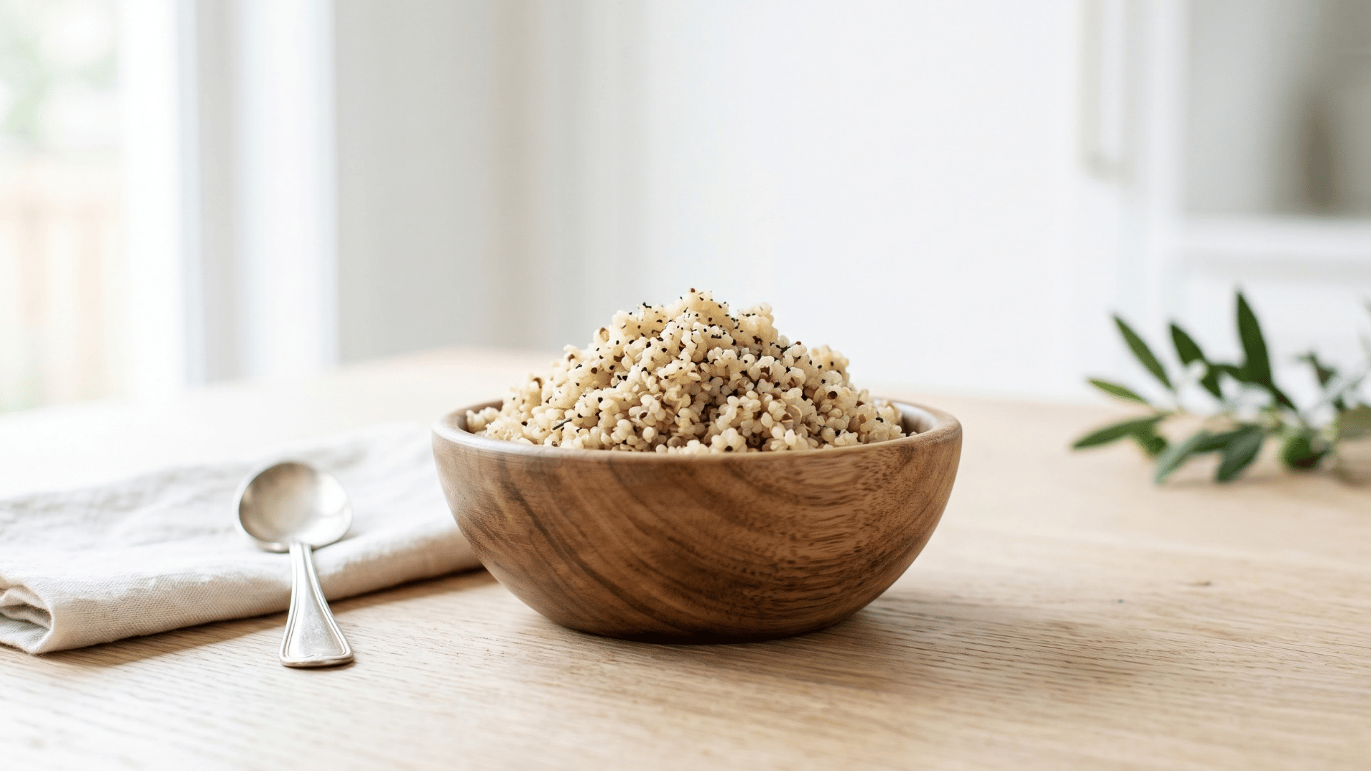 cooked quinoa served in a bowl as a nutritious grain like food that may be too high in carbs for keto